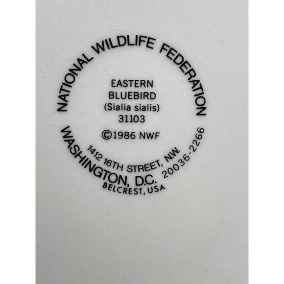National Wildlife Federation Eastern Bluebird Signed Trace Gold Trim Belcrest US - Picture 5 of 6